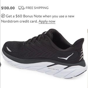 Hoka Womens’s Clifton Black Sneakers.